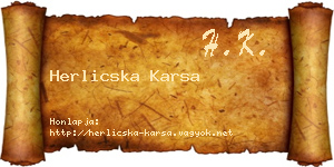 Herlicska Karsa névjegykártya